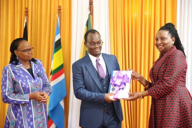 Hon Amadi hands over NCAJ instruments to Hon Ndemo